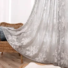 Rideau de fenêtre rétro en feuille d'érable, nouveau Style chinois, décoration pour salon, salle à manger, chambre à coucher  (4)