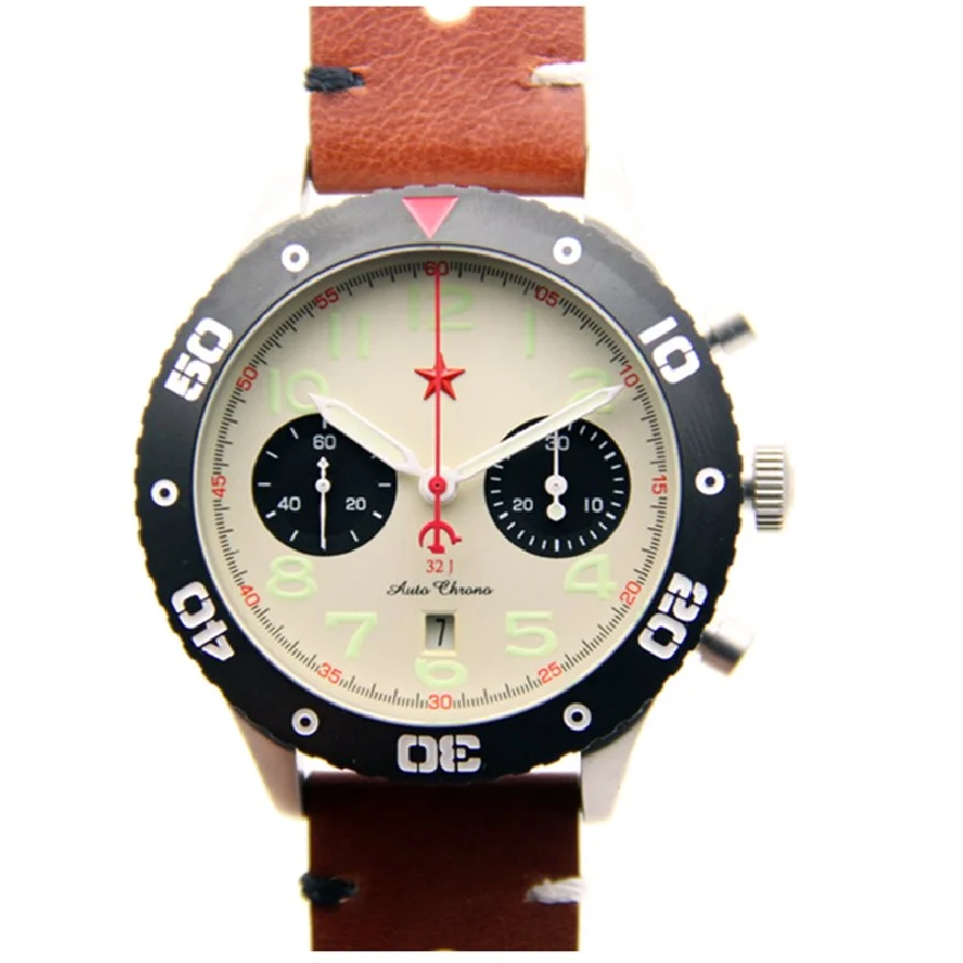 

New 1963 Men's Automatic Chronograph Calendar Watch Army Pilot Mechanical Luminous Watch TY2091 Movement