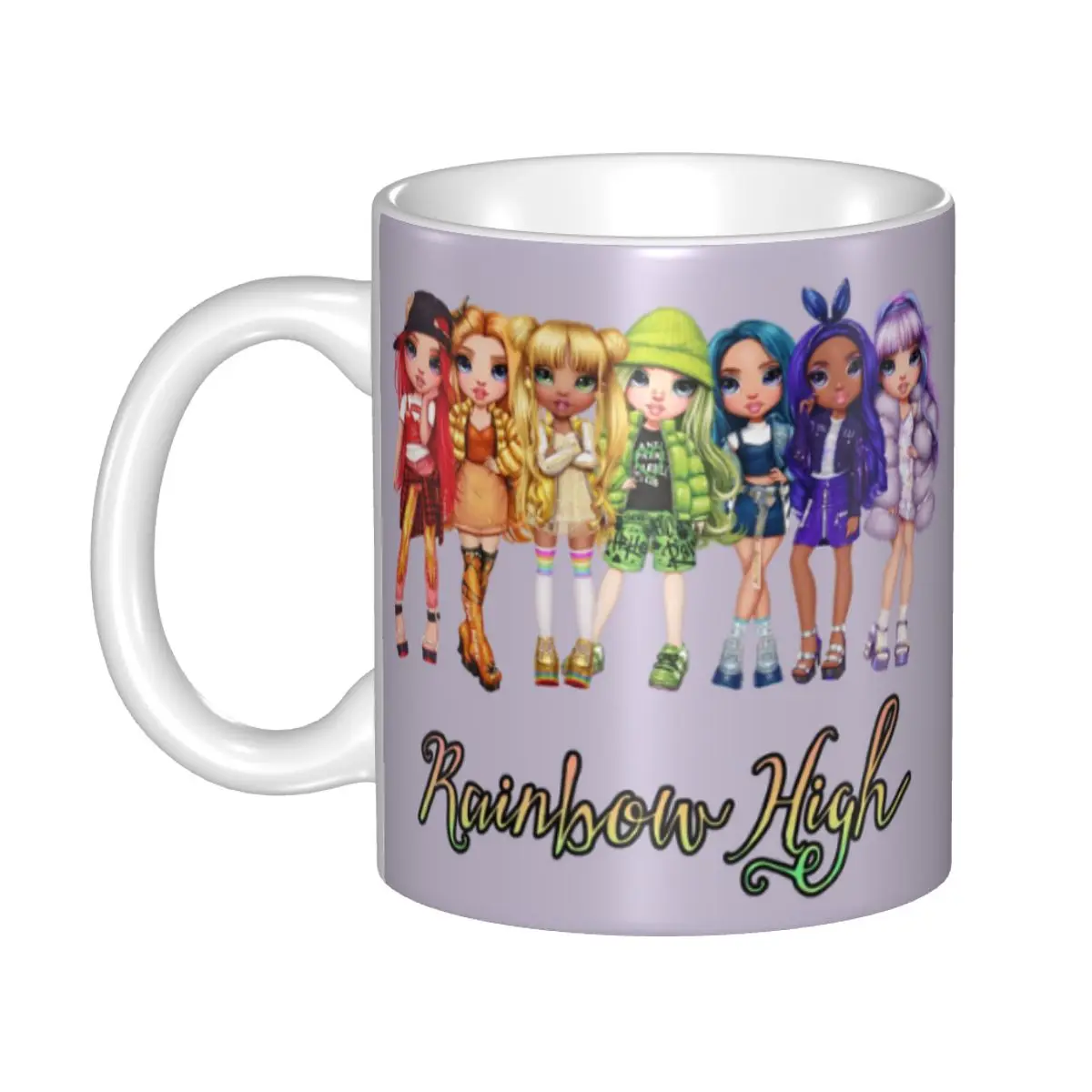 

DIY Anime Tv Movie Rainbow High Ceramic Mugs Personalized Coffee Cup Creative Present