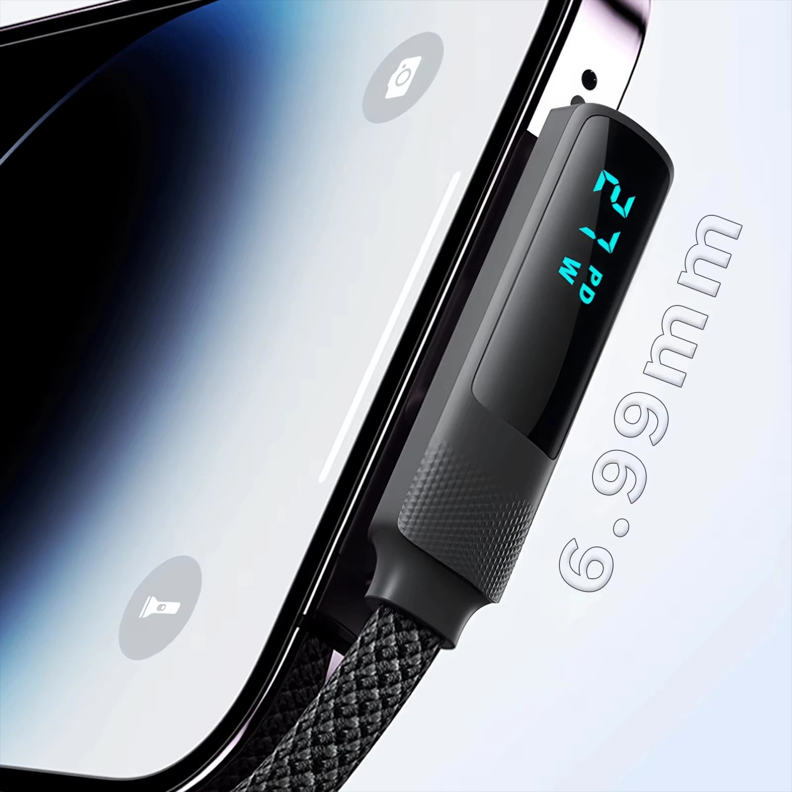 Фото 90 °   Светодиодный цифровой дисплей USB-C к Type C, зарядное устройство, шнур для быстрой зарядки для iPhone 17/16/15 pro max Samsung Galaxy S25/S24 №2