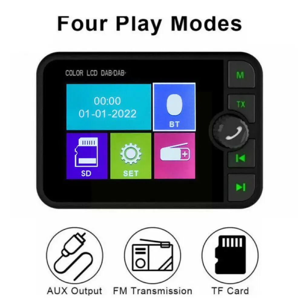 

Стерео MP3-плеер 2,4 дюймов ЖК цветной экран цифровой сигнал трансляции адаптер Bluetooth-совместимый 5,0 DAB радиоприемник для J0T3