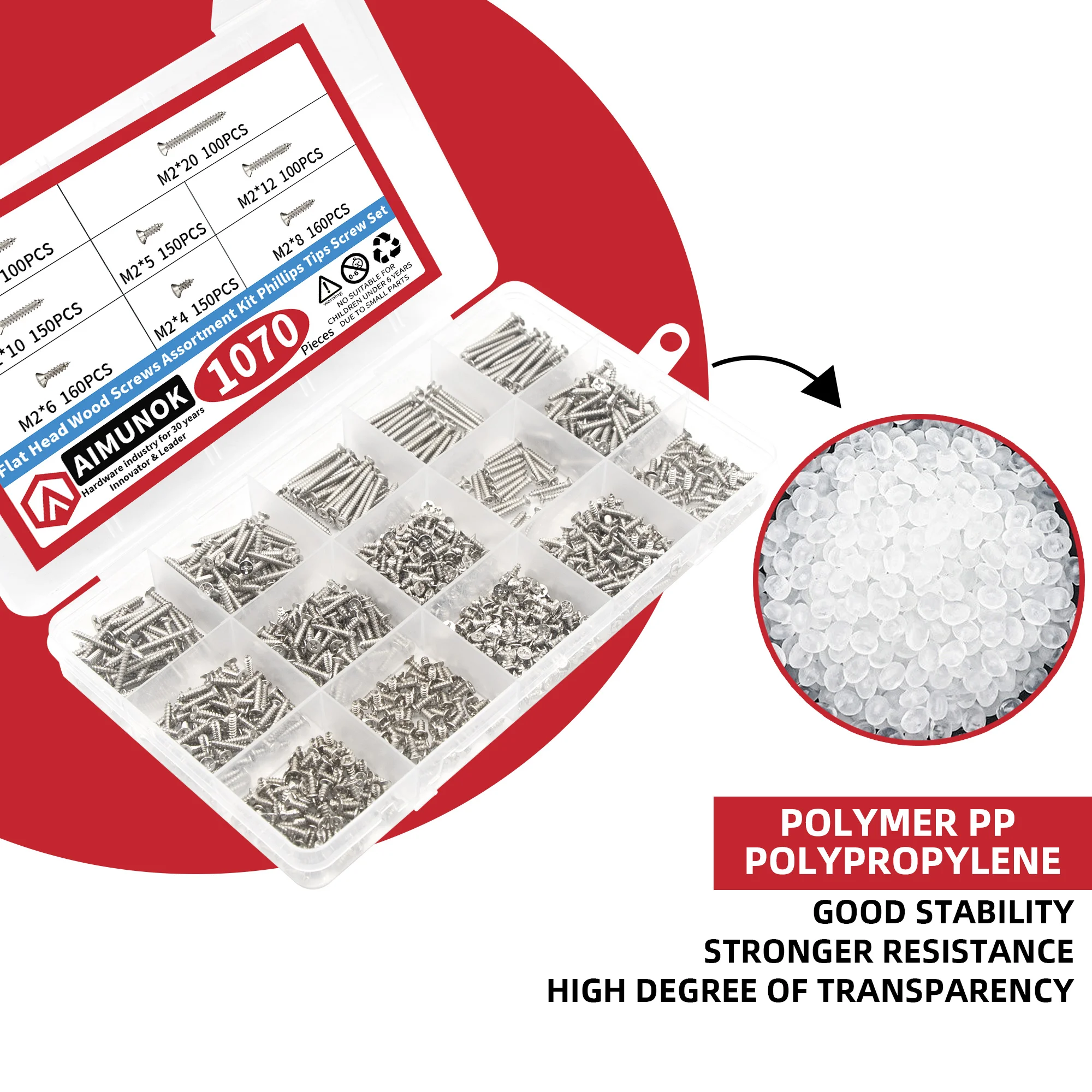 1070 шт. самонарезающие строительные винты M2