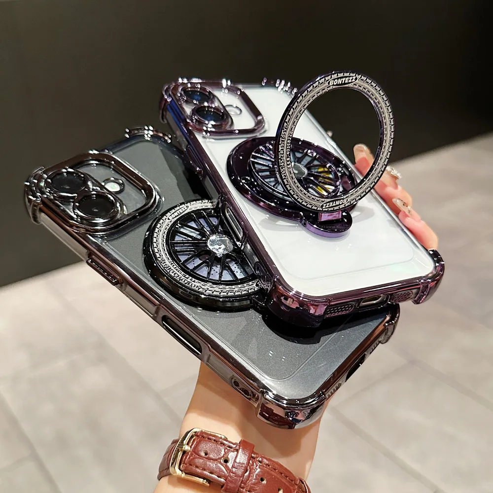 Роскошный Магнитный вращающийся Гироскопический чехол-бампер для телефона iPhone 16