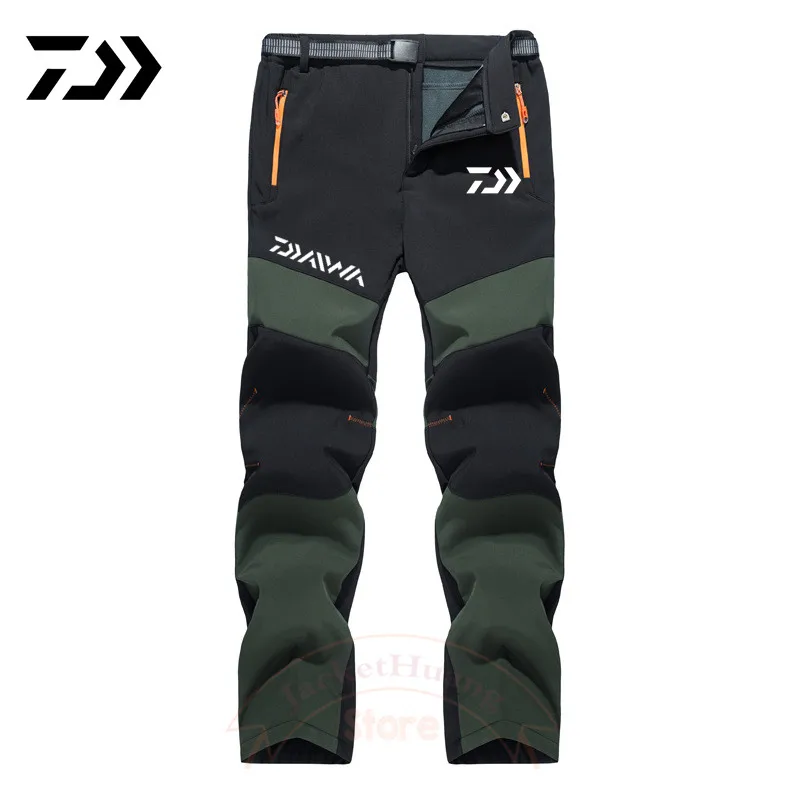 

2023 Daiwa Winter Fishing Pants Men's Outdoor Breathable Hiking and Riding Pants Soft Shell Large Windproof Pants