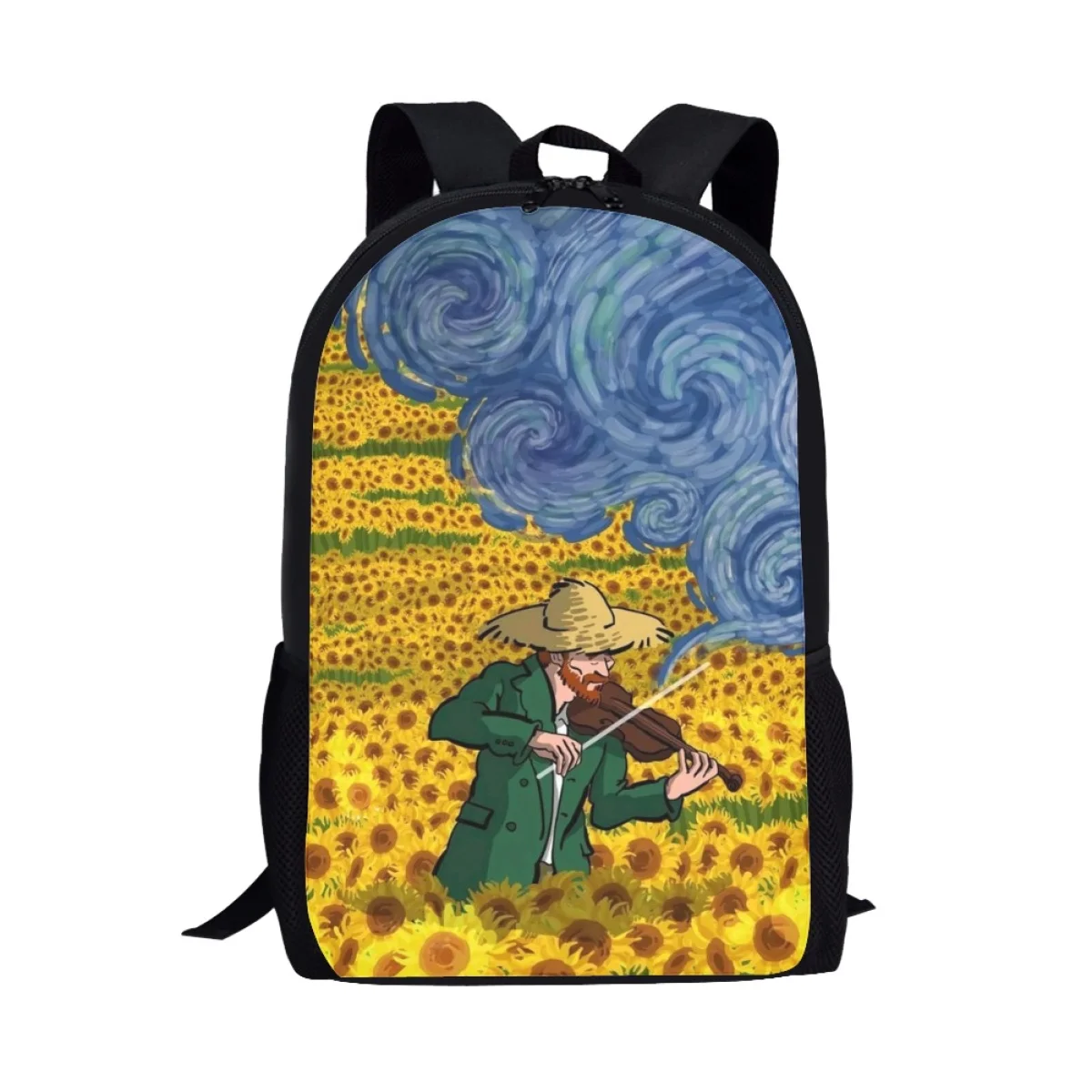 Art Van Gogh Printing School Bags for Kids Girls Casual Fashion Children Schoolbags Book Bags Large Student Laptop Bacpack 2023