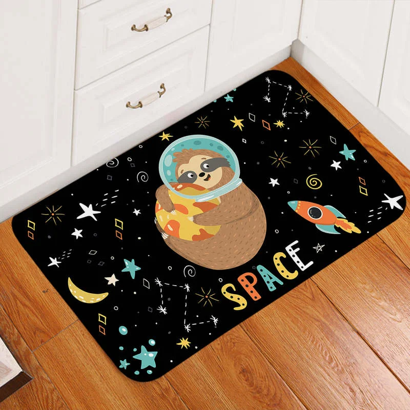 

Space Slothtronaut Galaxy Door Mat Polyester Doormat Rug Non-slip Durable Carpet Mat Footpad
