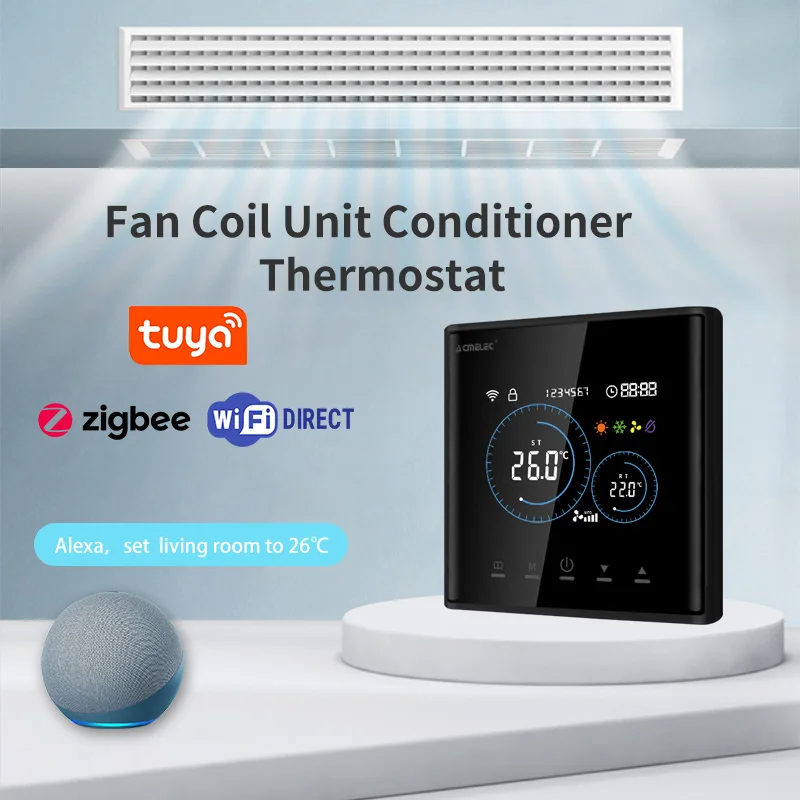 Фото Умный беспроводной термостат с катушкой вентилятора, HVAC, Wi-Fi, цифровой комнатный термостат, контроллер Modbus для блока катушки вентилятора №2