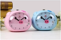 ems 10 pieces pig night light alarm clock mute lovely children talking cartoon student bedroom bedside alarm clock