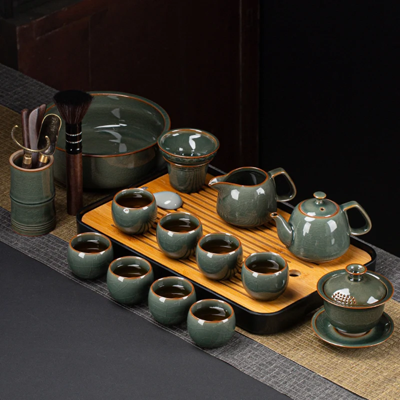 

Chinese Classic Tea Set Porcelain Oriental Traditional Infuser Set Infuser Service Office Furniture Conjunto De Cha Cups HX50NU