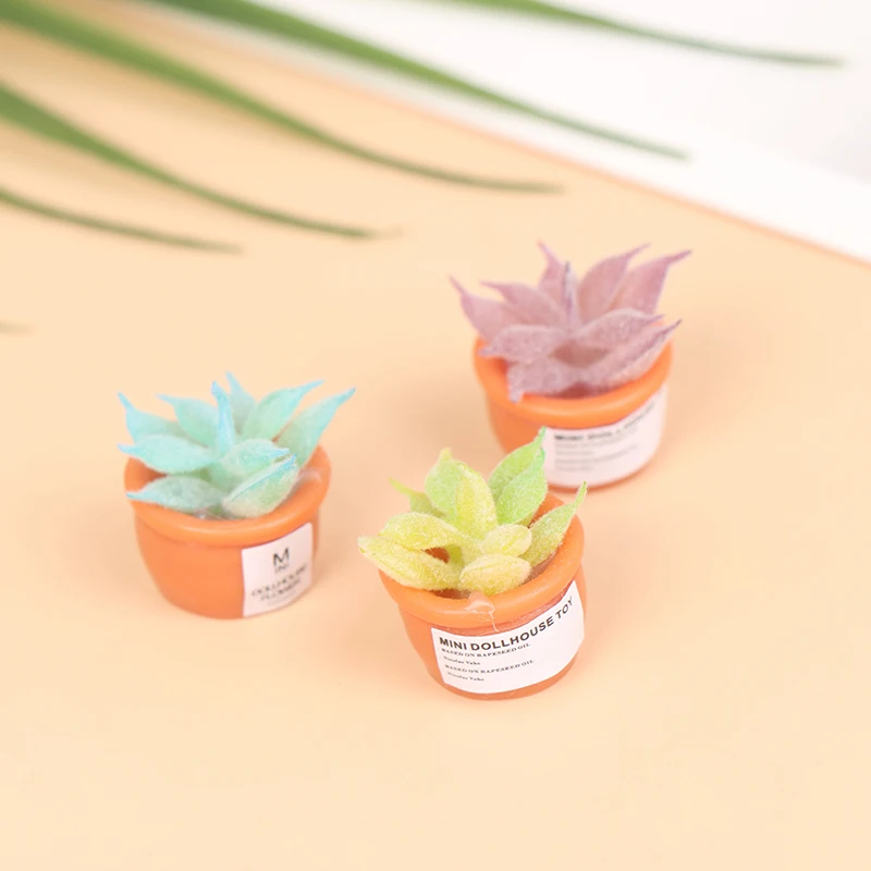 

4pcs Mini Tree Potted Green Plant Furniture Home Decor 1:12 Dollhouse Miniature