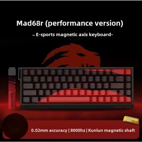 MADLIONS MAD 60/68HE Игровой магнитный переключатель Клавиатура Проводной ключ Веб-накопитель Пользовательский 8K 61/68 Возврат RT Регулируемый ключ с возможностью горячей замены