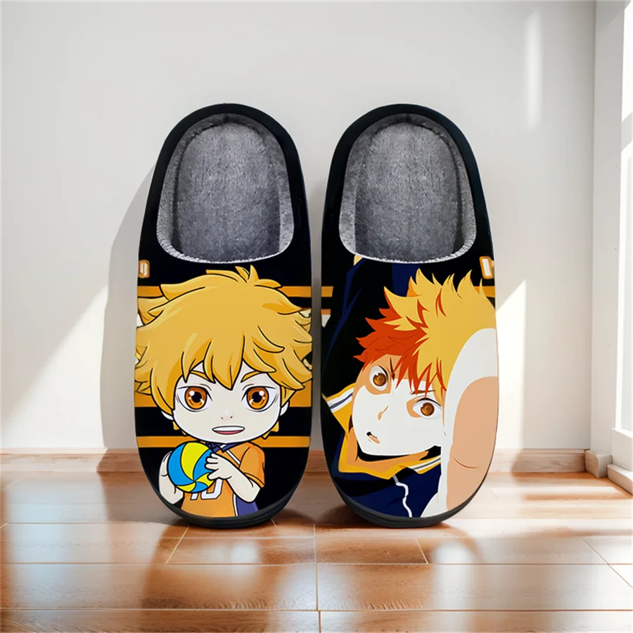 Anime Cartoon Cute Home Slippers Haikyuu!! Hinata Shoyo Cosplay Winter Warm For Man Woman Boy Girl Halloween Gift