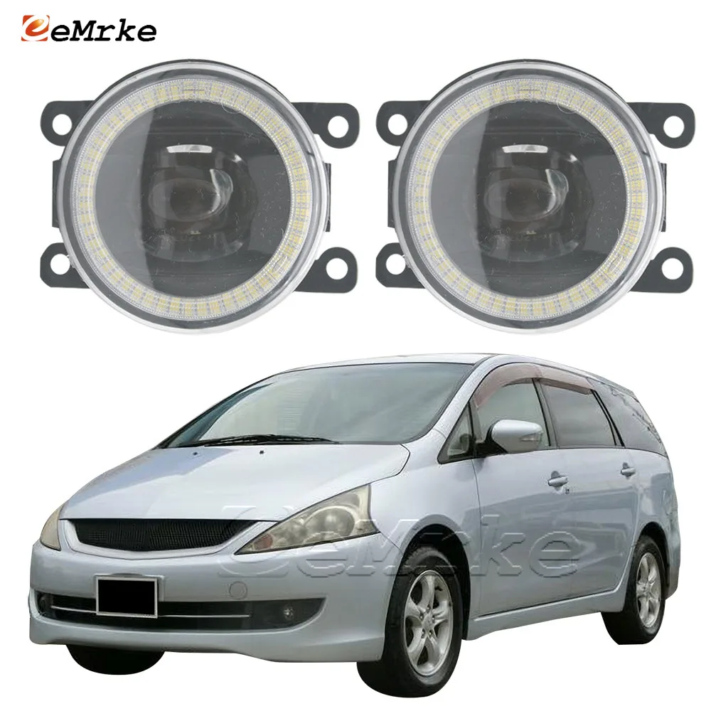 

Pair for Mitsubishi Grandis 2008 2009 2010 2011 LED Angel Eye DRL Daytime Running Lights with Cut-Line Lens Fog Lights Daylight