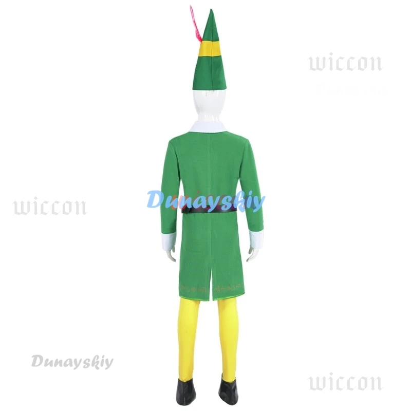Рождественский костюм эльфа для косплея пальто шляпа брюки чехол обуви пояс с