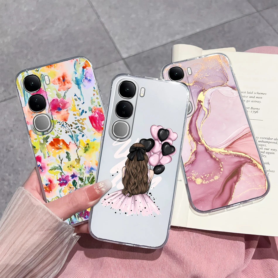 Прозрачный чехол для Vivo V40 Lite V40SE Y200 Y300 простая задняя крышка V 40 SE мягкий