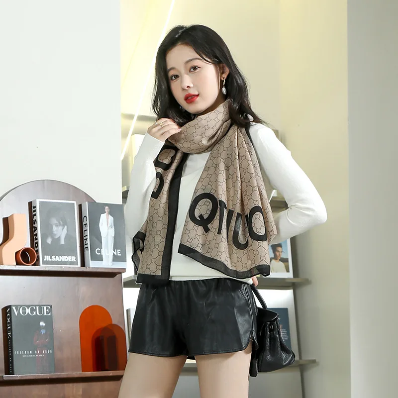 Универсальный женский шарф из корейского хлопка и льна