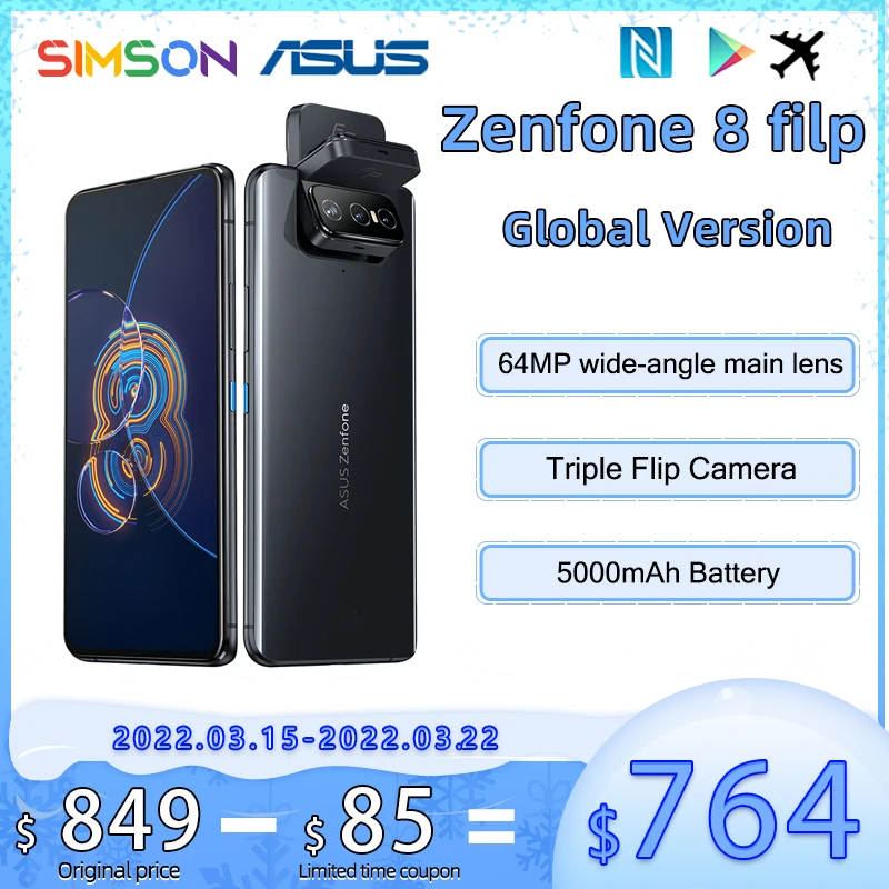 

Оригинальный мобильный телефон ASUS Zenfone 8, Местный склад в России, безналоговая зона, Нет налога, флип-телефон, Snapdragon 888, 8 ГБ ОЗУ, 128/256 Гб ПЗУ, 6,67 ...