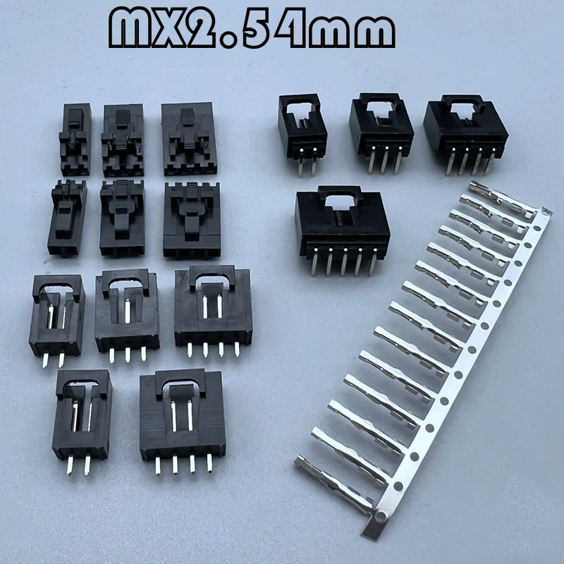 

10PCS MX2.54 TJC8 Dupont Connector 2/3/4/5/12Pin with Belt Buckle Single Row 2.54mm Right Angle Pin Header Housing Terminals