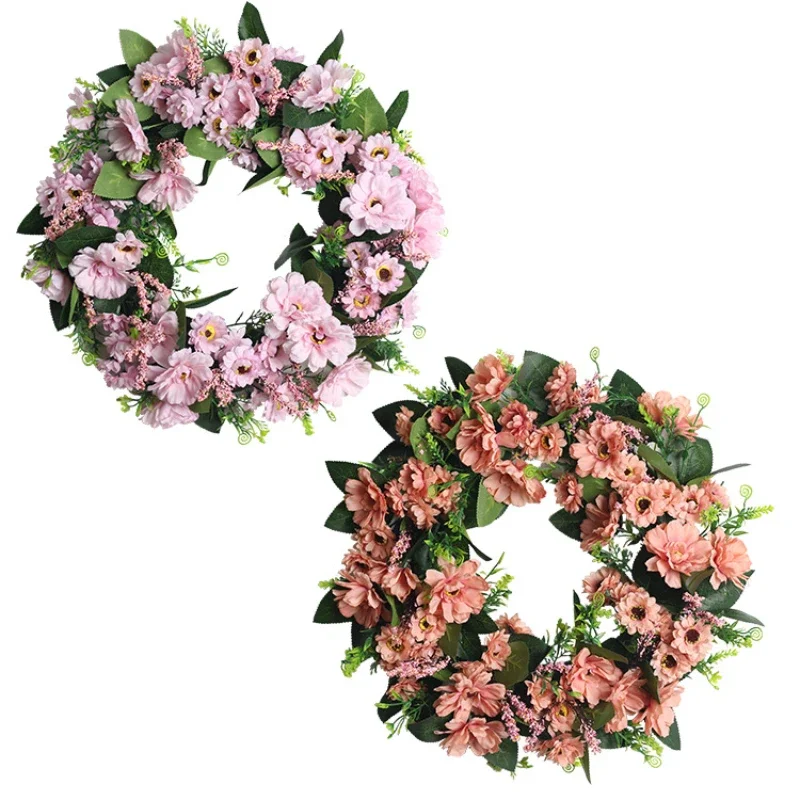 

NEW 45cm Wreath Home Decoration Outdoor Front Door Fall Wreath Room Decor Diy Wall Hanging Farmhouse Home Decoration plantas