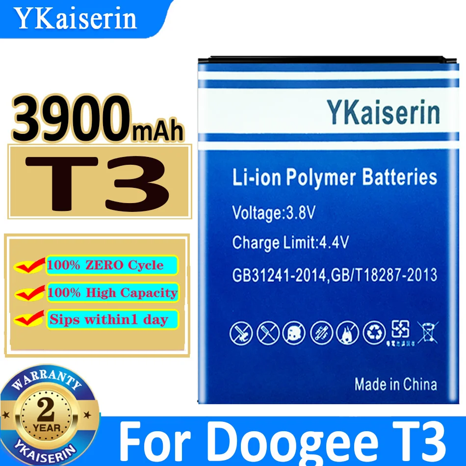 

YKaiserin Battery T 3 3900mAh for Doogee T3 Cell Phone Bateria + Track NO