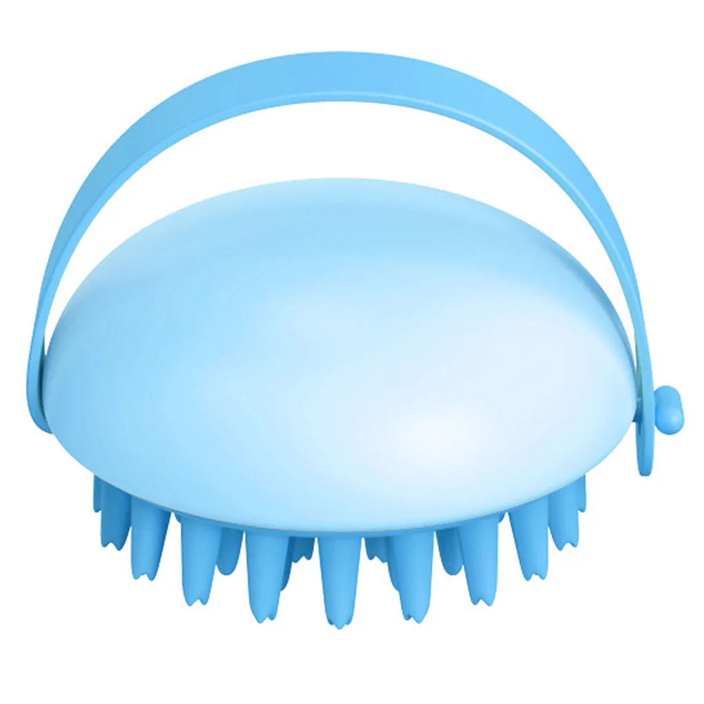 

Head Washing Brush Scalp Massage Comb Elastic Airbag TPR Bath Shower Scrubbing Tool, Blue