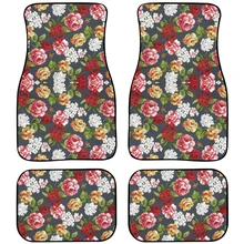 맞춤형 맞춤형 꽃 디자인 자동차 발 매트, 방수 미끄럼 방지 고급 고무 백킹 자동차 카펫, 4PCs 팩