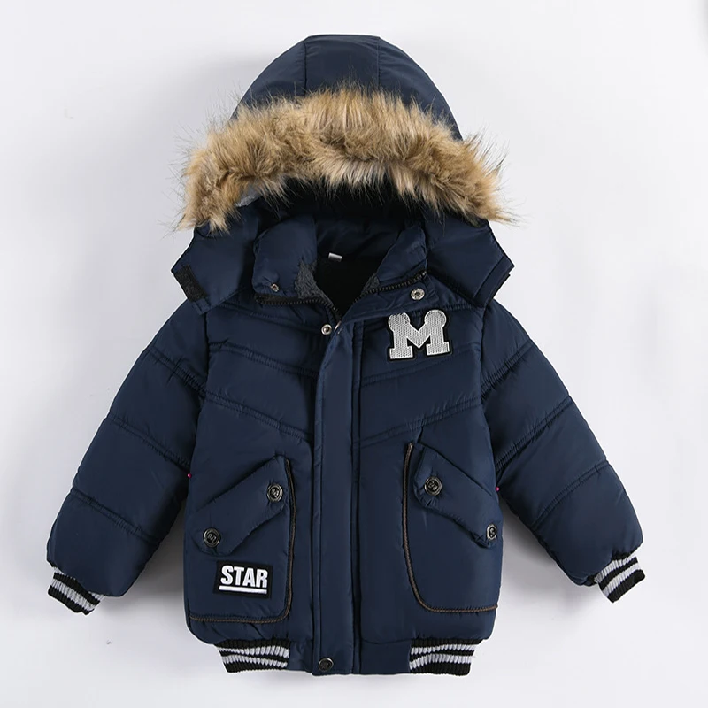

2022 Autumn Winter Children's Jackets For Toddler Baby Boys Hooded Thick Long Sleeve Warm Kids Clothes For Boys Outerwear Coat