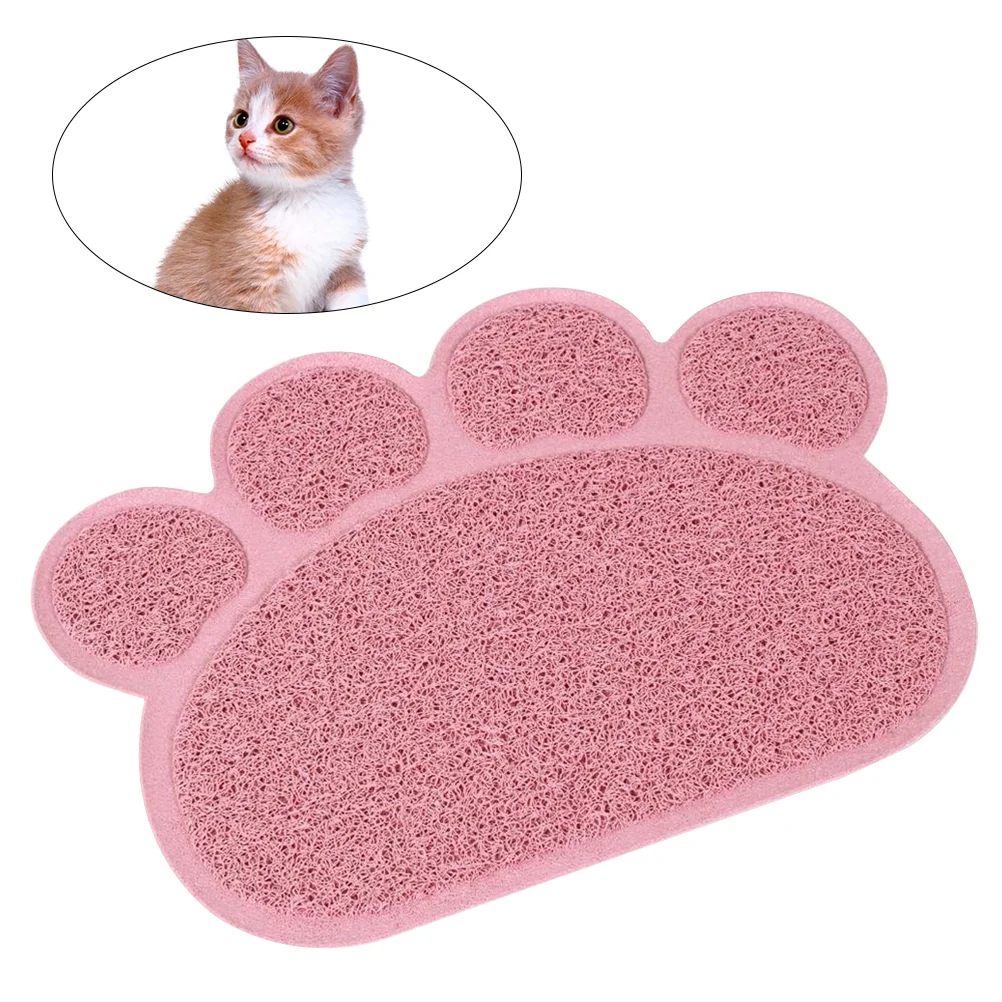 

Cat Litter Mat Non-slip Paw Shape Mat Cat Puppy Kitten Dish Bowl Placemat Mat 30*40cm )