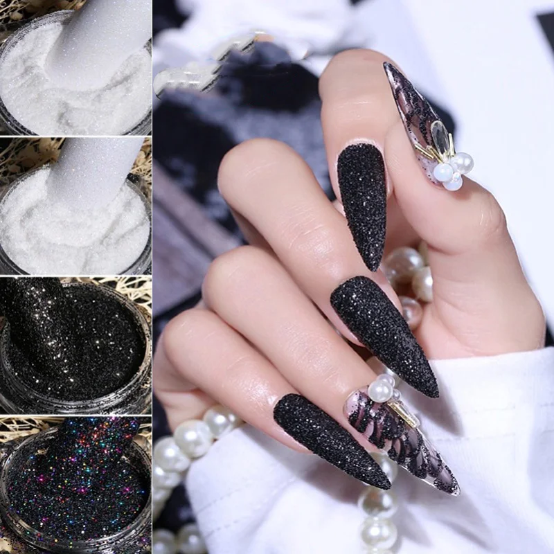 

3g Shiny Nail Glitter Powder White / Black Multi Color Effect Chrome Glitter Pigment Dust Iridescent Nail Gel Polish Decoration