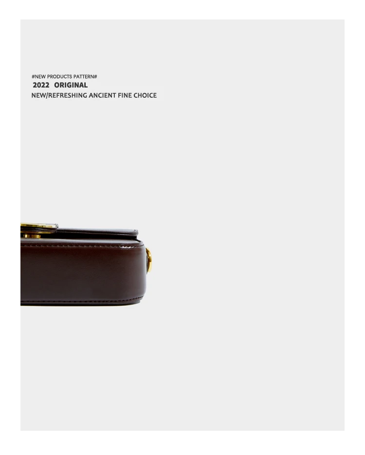 Elmsk 2022 Fashion Single Shoulder Bag French Vintage Gold Buttons Pu Leather Casual Square Bags Women