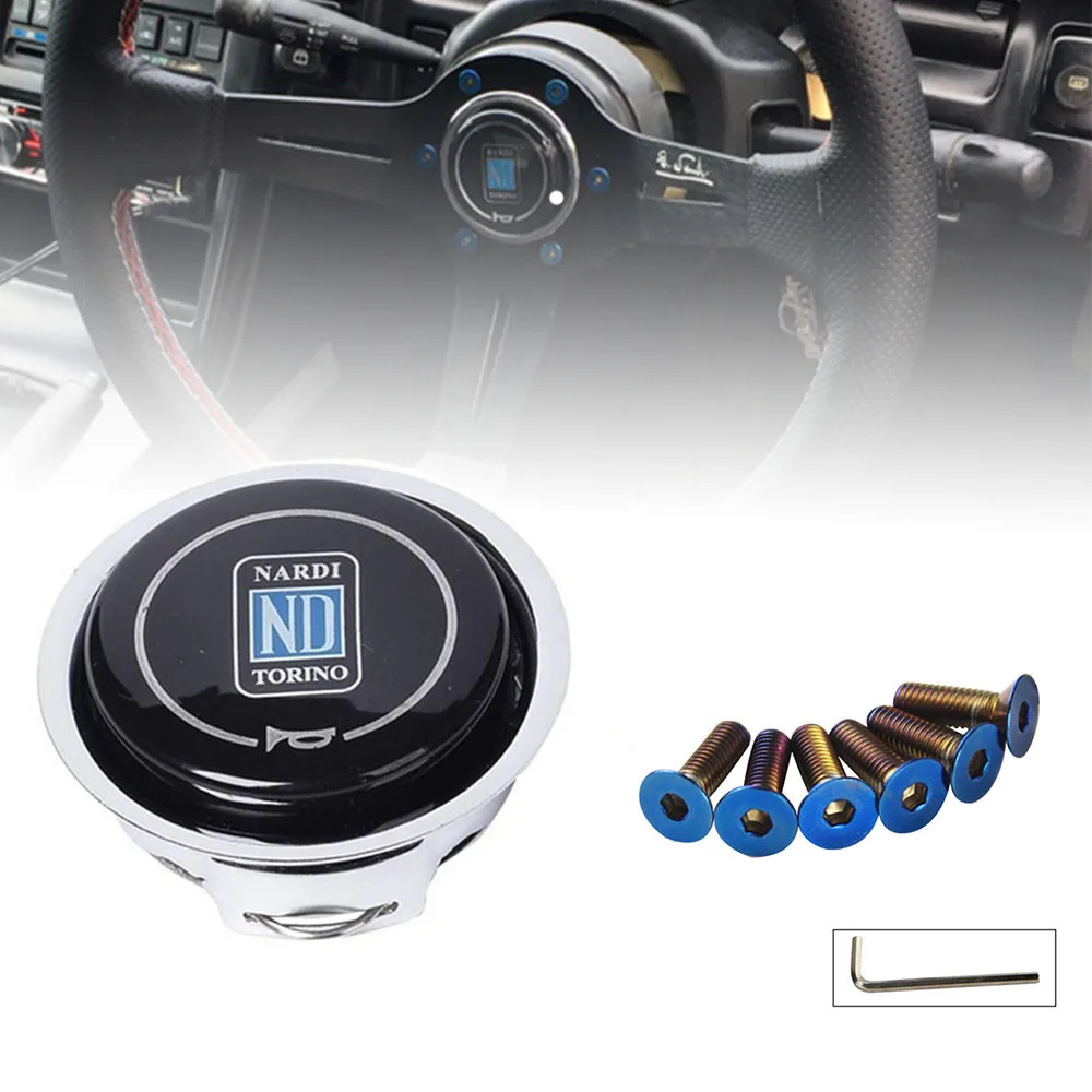 

Universal ND Horn Cover Metal + Plastic Modified Car Horn Button Racing Car Steering Wheel Horn Cover