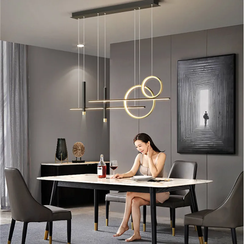

Светодиодный ная светодиодная люстра, потолочная лампа для столовой, кухни, гостиной, спальни, простой дизайн по линии, 2022