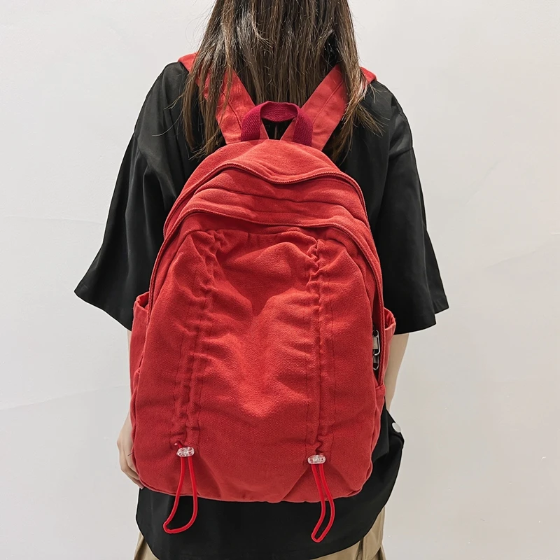 

Girl Fabric School Bag New Fashion College Student Vintage Women Backpack Canvas Female Laptop Bag Travel Kawaii Ladies Backpack