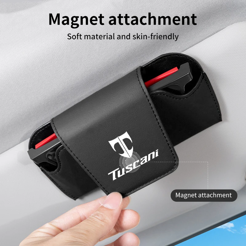 Автомобильный козырек держатель для очков кожаный магнитный ящик хранения