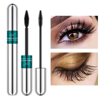 women beauty black mascara with 2pcs brush eye makeup natural long lashes extension thick volume 4d silk fiber eye cosmetic