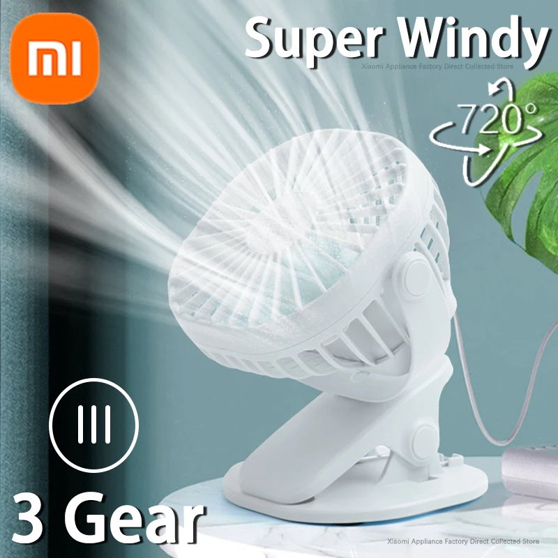 

Xiaomi USB Small Fan Wireless Handheld Clip Fan Rechargeable Ultra-quiet High Quality Cooling Ventilador Portable Mini Fan