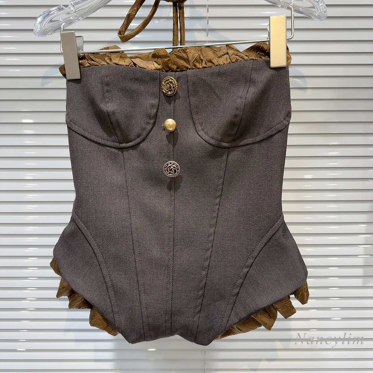 Женский летний комплект из двух предметов кружевной топ с цветочным кружевом и