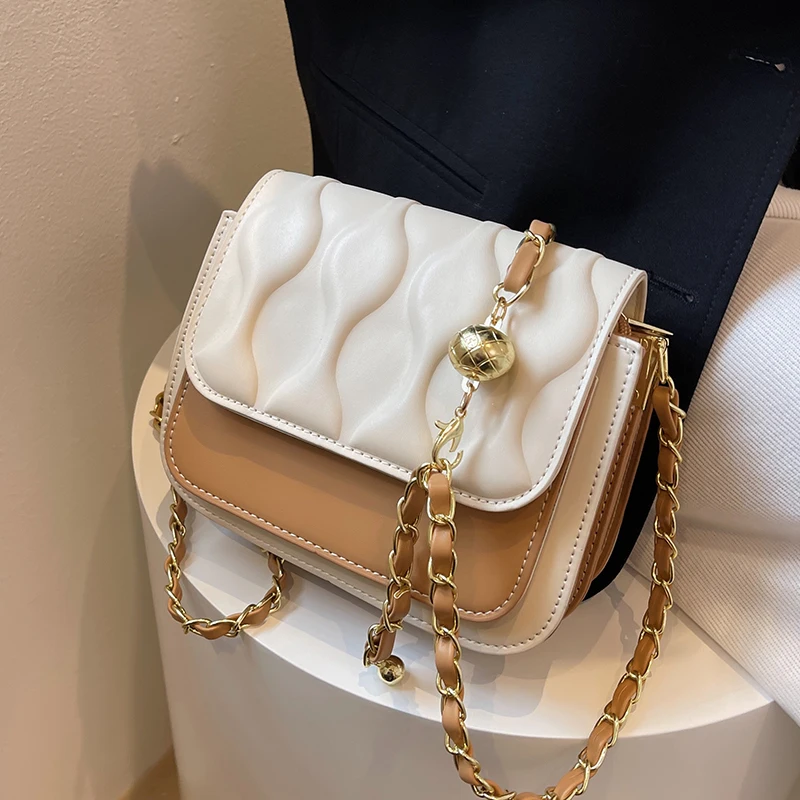

Solid Color Designer Bags Luxury Bag Woman Pu Leather Handbag Chain Casual Women's Bag 2022 Trend Shoulder Crossbody