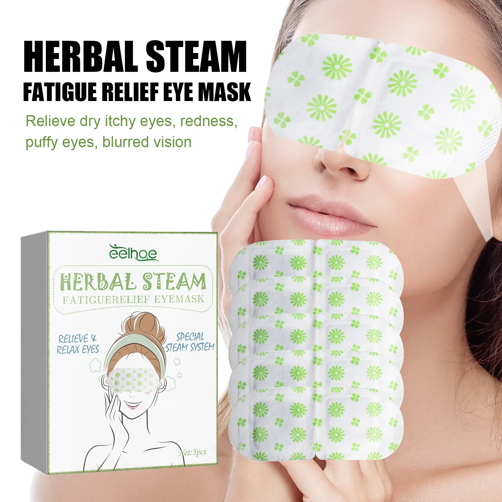 

Wholesale OEM Private Label custom self-heating herbaceous steam eye mask