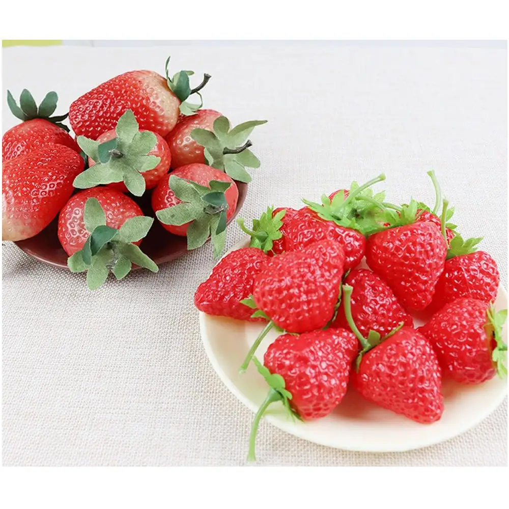 Artificial Fruit Fake Strawberry Realistic Plastic Strawberry for Photography Prop Basket Display Household Window Decoration images - 6