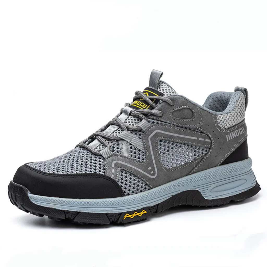 Мужские повседневные рабочие ботинки со стальным носком летние дышащие защитные