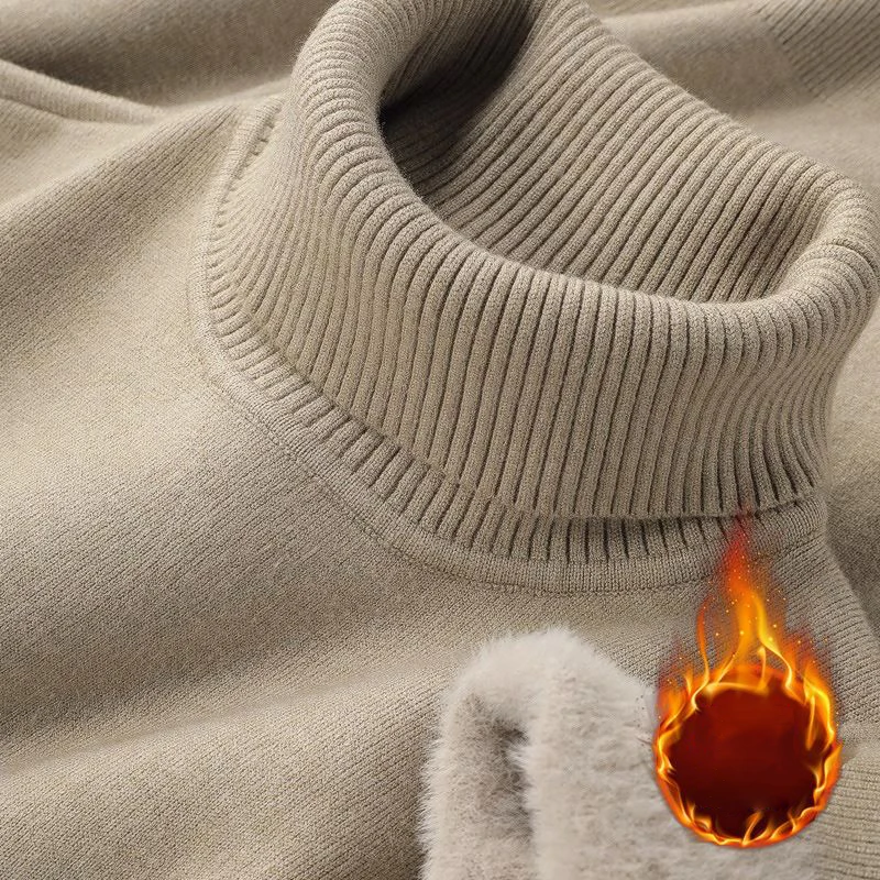 Мужской осенне-зимний вязаный пуловер с воротником