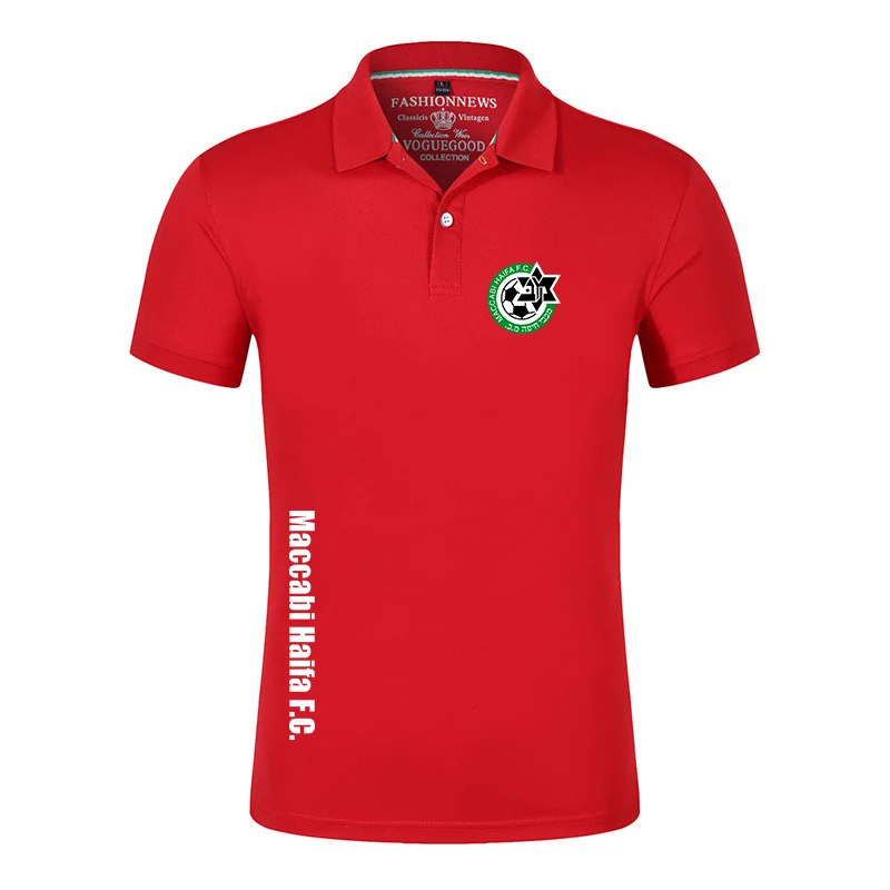 

Israel Maccabi Haifa Men's Classic Polo Shirt Slim Fit Short Sleeve Tactical Shirts Pique Jersey Golf Shirt