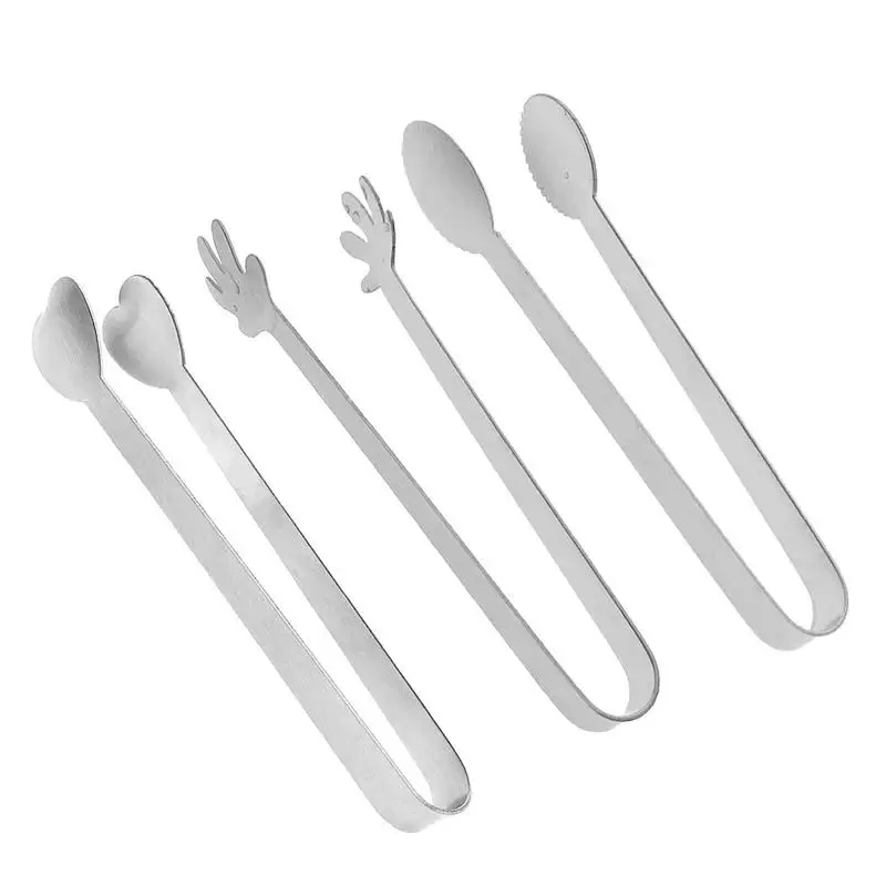 

Мини-зажим для еды из нержавеющей стали, щипцы для льда в форме сердца, ведро для льда, лимон, сахара, кубики, маленькие зажимы для кофе, бара, подачи еды