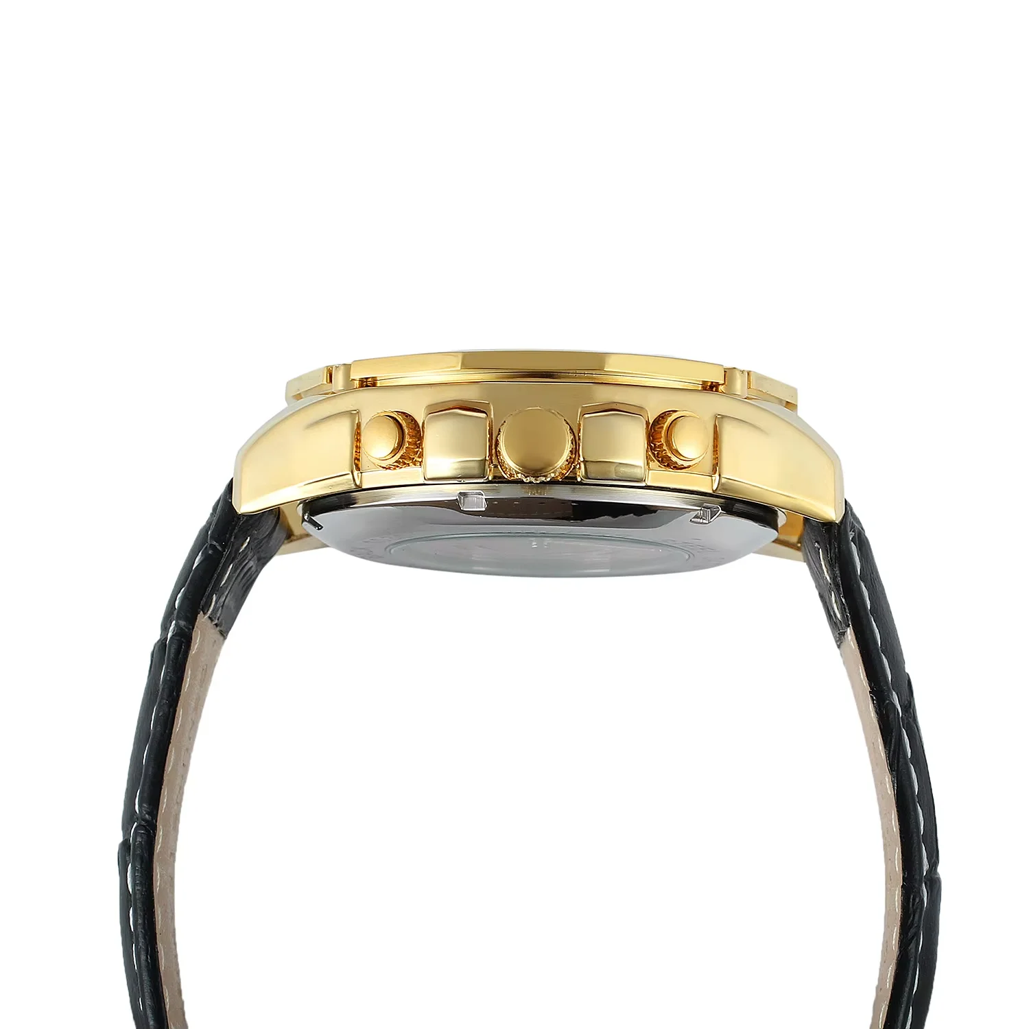 Часы FORSINING модный тренд крутой дизайн с полой резьбой черный кожаный ремень