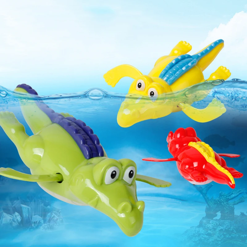 1 Pc New Bathroom Bath Shower Baby Clockwork Swimming Children Play Water Cute Little Crocodile Bathing Bathtub Toys for Kids