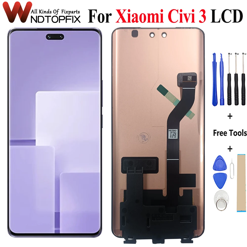 ЖК-дисплей AMOLED 6 55 дюйма для Xiaomi Civi 3 с сенсорным экраном и дигитайзером в сборе
