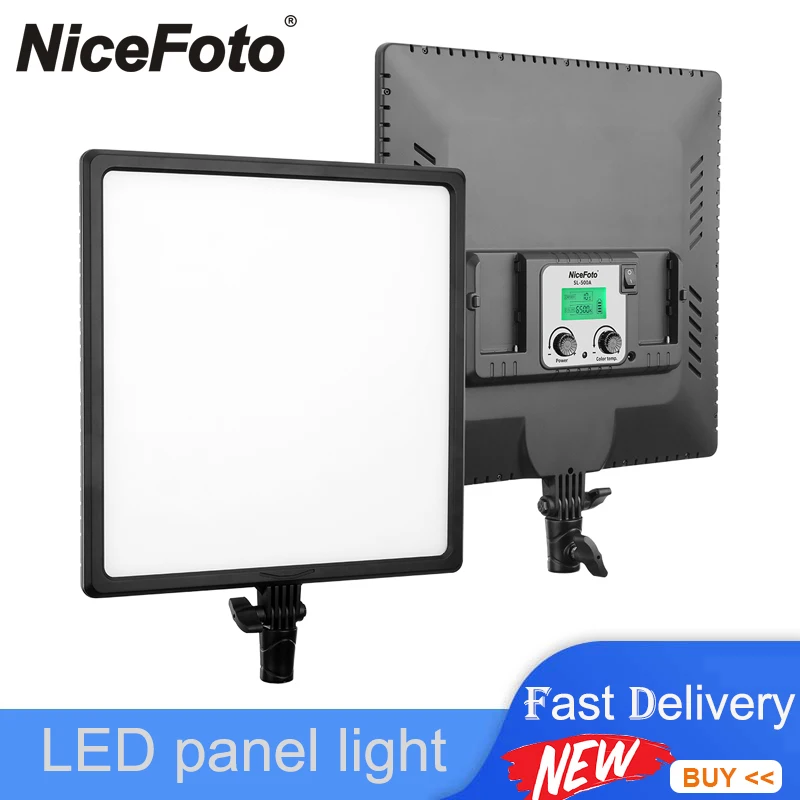 NiceFoto SL-500A 50W Bi-color Ultra Soft LED Video Light 3200-6500K Panel Light for Photo Studio