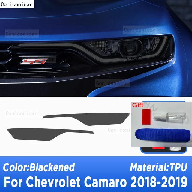 

Защитная пленка для фар автомобиля, защита от царапин, дымчатая черная пленка, наклейки из ТПУ для Chevrolet Camaro 2016-2019, аксессуары