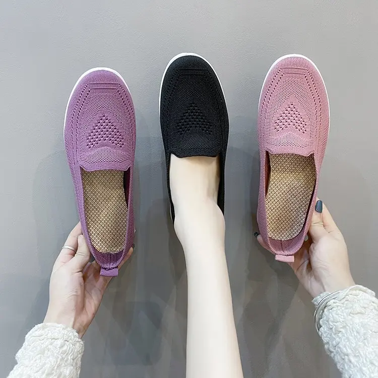 

Women's Summer Sneakers Slip on Flat Shoes Women's Casual Loafers Walking Shoes Female Outdoor Mesh Soft Bottom Sports Shoes2023